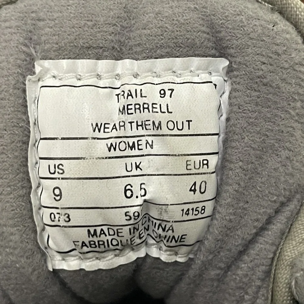 Merrell Trail Vintage 97 Suede Hiking Shoes Women's 9 Brown Green Gorpcore